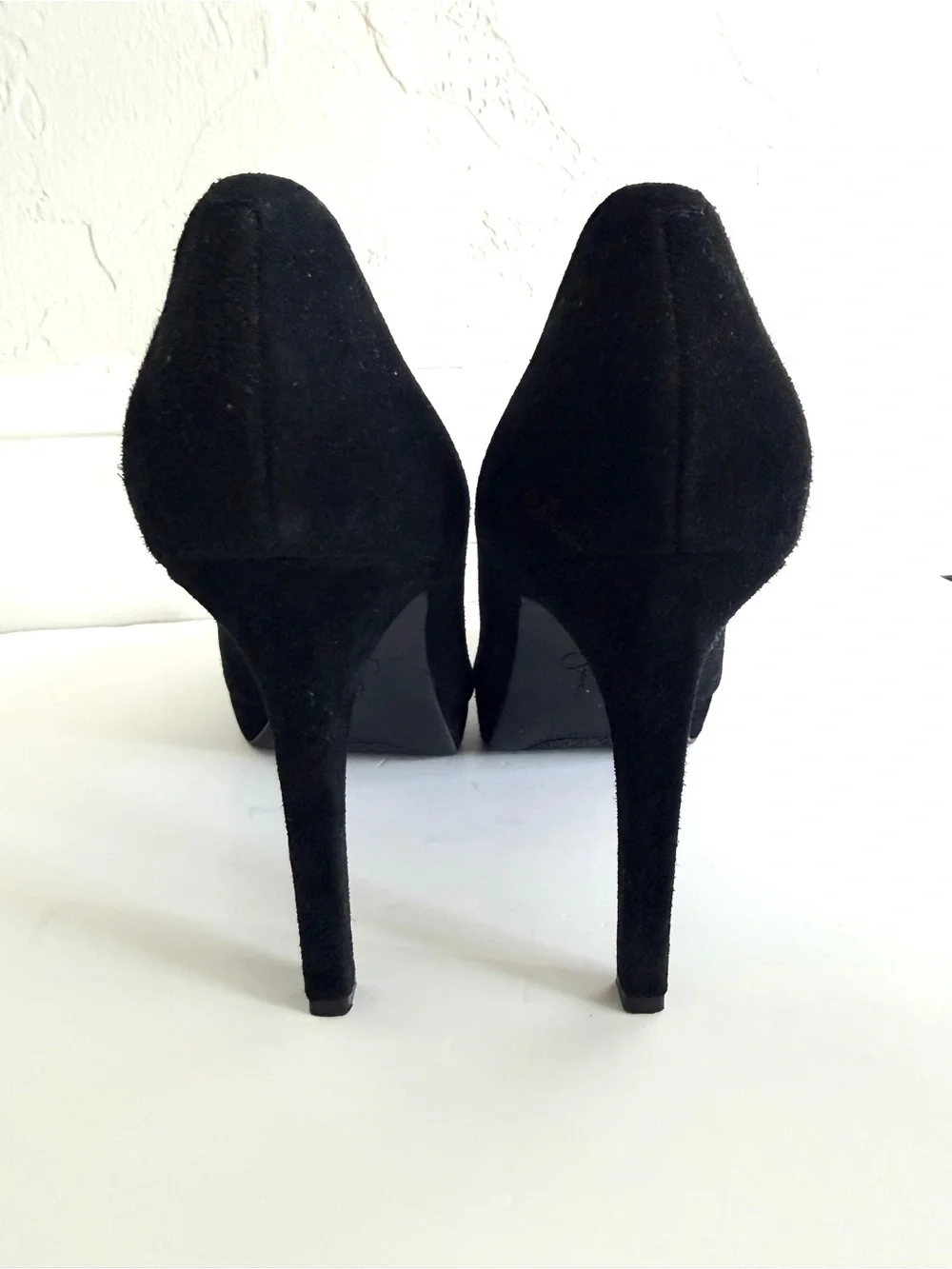Jessica Simpson Kelli Peep Toe Platform Pumps, Black Suede, 9M 👠